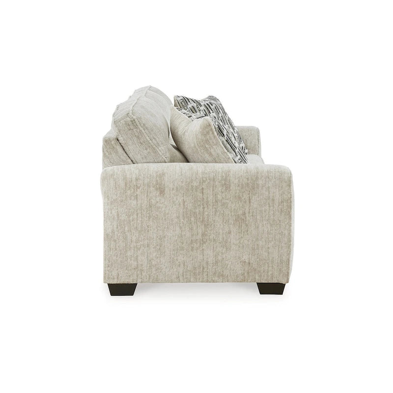 Canapé 3 places parchemin avec coussins décoratifs, 90L x 38P x 40H
