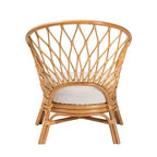 Fauteuil d'appoint bohème en rotin, 1 place, marron