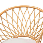 Fauteuil d'appoint bohème en rotin, 1 place, marron