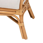 Fauteuil d'appoint bohème en rotin, 1 place, marron