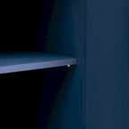 Buffet 2 portes, Placage Bois & Pieds Métal, Bleu / Noir / Blanc