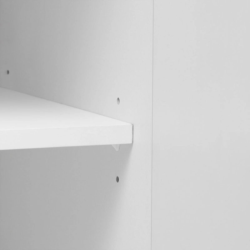 Buffet 2 portes, Placage Bois & Pieds Métal, Bleu / Noir / Blanc