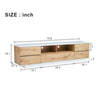 Meuble TV style moderne blanc/naturel pour téléviseurs jusqu'à 80 po