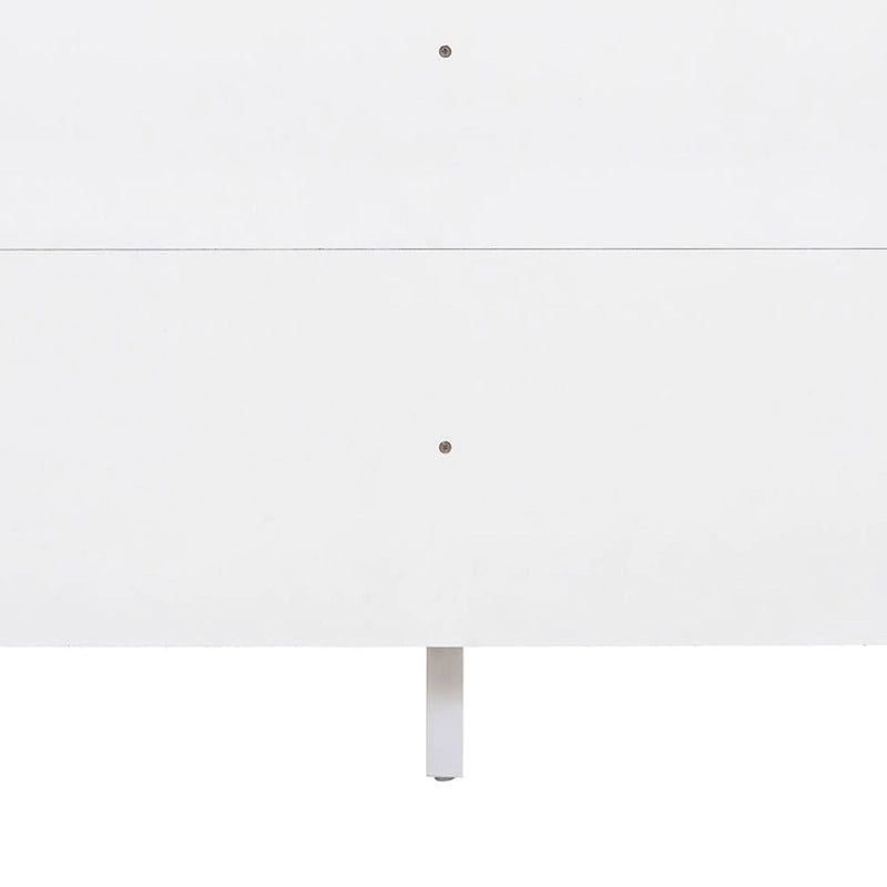 Buffet à 2 portes gris / blanc / noir avec façades en rotin, simple