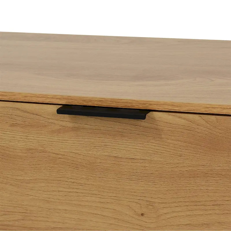 Buffet gris et bois naturel, 3 tiroirs et 2 portes, 1 place assise