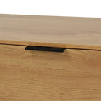 Buffet gris et bois naturel, 3 tiroirs et 2 portes, 1 place assise