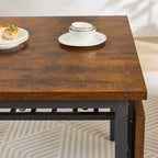 Table de salle à manger abattante gris/brun rustique, style industriel, 2 à 4 places