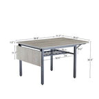Table de salle à manger abattante gris/brun rustique, style industriel, 2 à 4 places