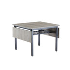 Table de salle à manger abattante gris/brun rustique, style industriel, 2 à 4 places