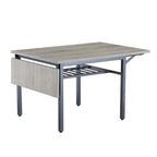 Table de salle à manger abattante gris/brun rustique, style industriel, 2 à 4 places