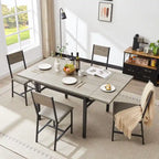 Table de salle à manger abattante gris/brun rustique, style industriel, 2 à 4 places