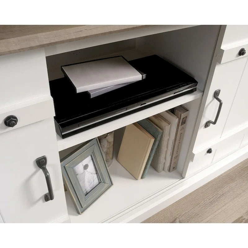 Meuble TV de ferme avec portes coulissantes – Plusieurs coloris, convient aux TV jusqu'à 70"