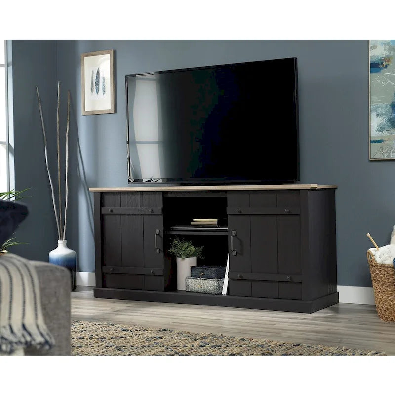 Meuble TV de ferme avec portes coulissantes – Plusieurs coloris, convient aux TV jusqu'à 70"