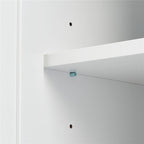 Meuble de rangement haut blanc/gris avec portes et 3 tiroirs, simple