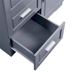 Meuble de rangement haut blanc/gris avec portes et 3 tiroirs, simple