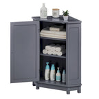 Meuble d'angle de rangement triangulaire Bleu / Blanc / Gris / Marron avec étagères réglables, MDF, assemblage par 1 personne