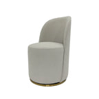Chaise de salle à manger pivotante en bouclette crème, lot de 2