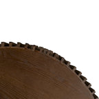 Table basse en bois gaufré vintage marron foncé/naturel, lot de 2