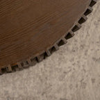 Table basse en bois gaufré vintage marron foncé/naturel, lot de 2