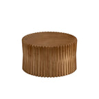 Table basse en bois gaufré vintage marron foncé/naturel, lot de 2