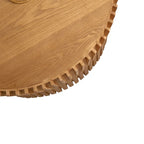 Table basse en bois gaufré vintage marron foncé/naturel, lot de 2